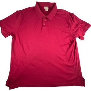 LL Bean Polo Shirt Men's XL Red Cotton Short Sleeve Comfort